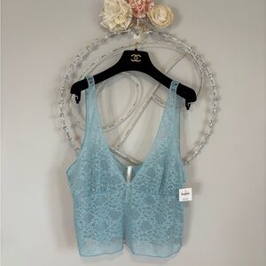 Anthropologie Blue Lace Bralette/Cami.  Size L.
